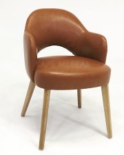 Дизайнерский барный высокий стул из массива бука с подлокотниками